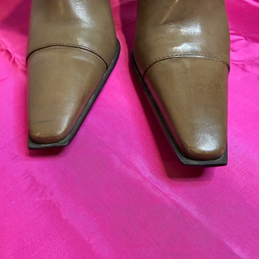 Brown Leather Bronx Heeled Ankle Boots Bootie pointed-toe WM 8 trend streetstyle - Picture 12 of 15